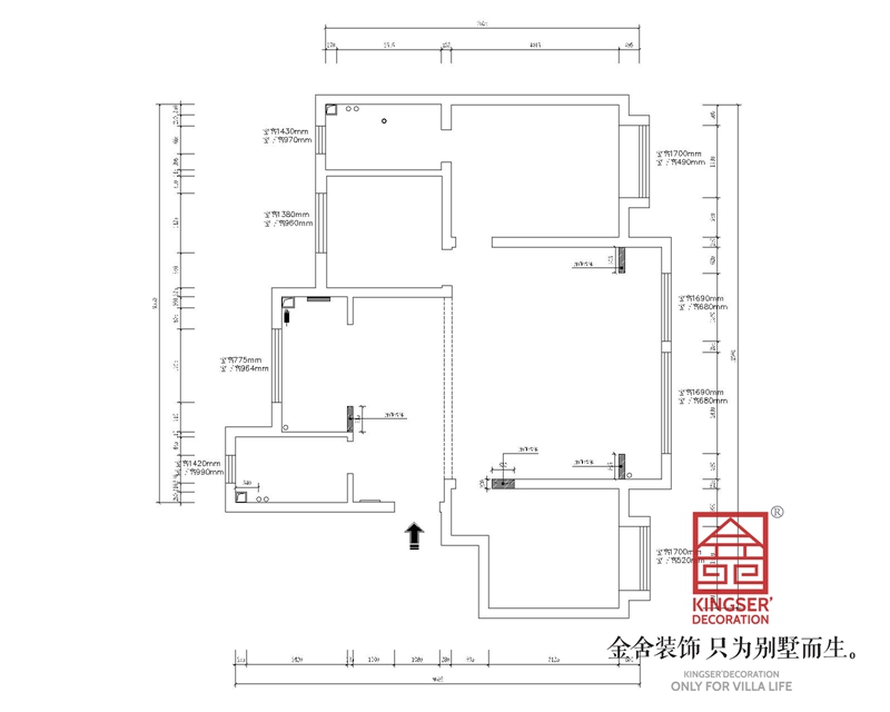 ?天保意境雅居三室兩衛(wèi)戶型新建圖