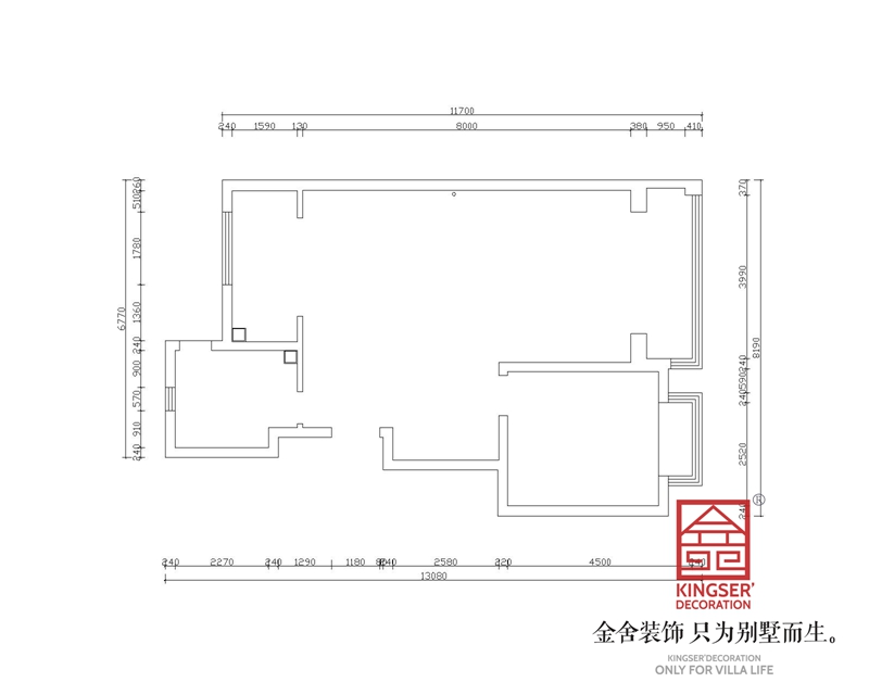 漢王府190平米躍層裝修原始戶型圖